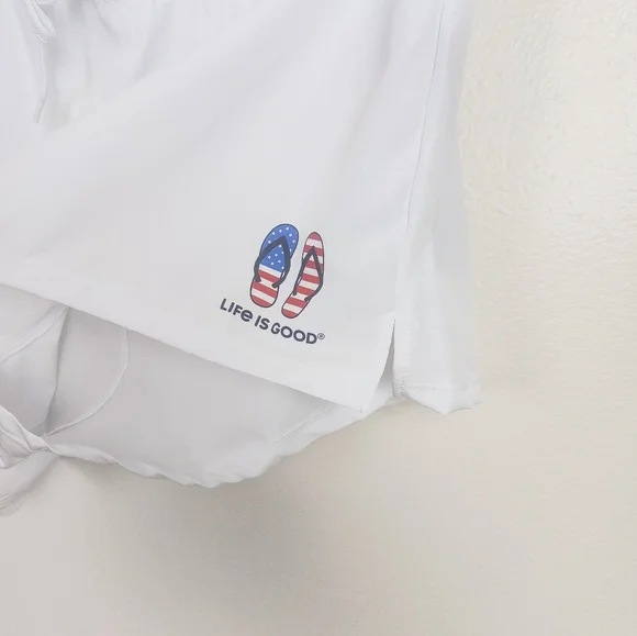 Life Is Good White Boardshorts Size XL Beach Shorts Pool Sun Protection Water - Picture 3 of 8